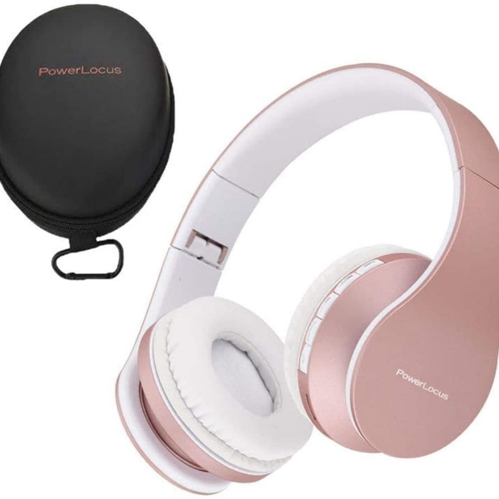 PowerLocus Bluetooth Wireless Headphones Over Ear Stereo Foldable Wired Headphon
